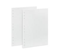 90 Sheets Planner Refill Paper 5mm Squared Inserts Paper B5 9 Holes Binder Grid Notepaper for Filofax Bullet Journals Diary (255x180mm)