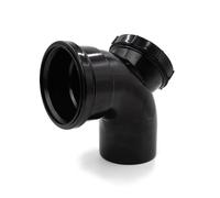 90° Short Access Bend (Single Socket), Black Kayflow 110mm Soil & Waste Pipe Fitting