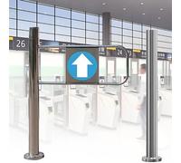 90° Spring-Loaded Security Gate Automatic Closing Metal Barrier - Ideal for Industrial Factory and Supermarket Aisle Safety Solutions