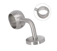 90° Stainless Steel Closet Rod Round Tube Pipe Support Brackets with Polished Chrome Effect Finish, Covered Fixings, Grub Screw Secure Hold for 38mm 42mm 50mm Diameter Staircase(38mm)