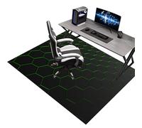 90 x 140 cm Office Gaming Chair Mat for Carpet, Gaming Floor Protector for Rolling Chairs, Black Rug