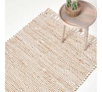 (90 x 150 cm) Horizon Neutral Chevron Hemp Chindi Rug