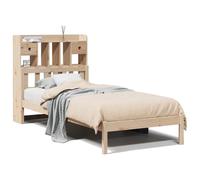 (90 x 190 cm) vidaXL Bookcase Bed without Mattress Bed Frame 200x200 cm Solid Wood Pine