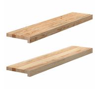 vidaXL Oak Window Sills/Window Ledges - Untreated Solid Wood - Natural Grain Pattern - Durable Home Display Solution - 90x20x2 cm, Brown