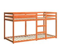 Bunk Bed Solid Pine Wood Brown 90x200 cm Twin Loft Space-Saving Guardrails