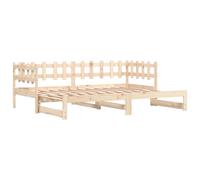 vidaXL Pull-out Day Bed without Mattress 2x(90x200) cm Solid Wood (840388), Brown