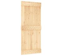 vidaXL Barn Door 90X210cm Solid Wood Pine, Brown