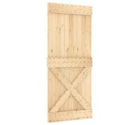 (90 x 210 cm) vidaXL Solid Pine Wood Door Porch Wooden Sliding Entrance Door Home Front Door