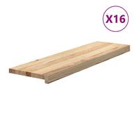 (90 x 25 x 2 cm/ 16 pcs) vidaXL Stair Treadss Step Mat Door Mat Tread Mat Untreated Solid Wood Oak