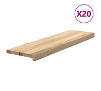 (90 x 25 x 2 cm/ 20 pcs) vidaXL Stair Treadss Step Mat Door Mat Tread Mat Untreated Solid Wood Oak