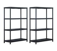 (90 x 40 x 138 cm/ 2 piece) vidaXL 1/2/5x Storage Shelf Rack Black Plastic Display Organiser Multi Sizes