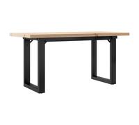 Coffee Table Natural Pine 90x40x45.5 cm Solid Pine Wood wide Top O-Frame Steel