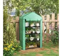 Outsunny 90 x 49 x 160cm Portable Mini Greenhouse with Shelves - Green