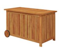Vidaxl Garden Storage Box With Wheels 90X50X58 Cm Solid Wood Acacia