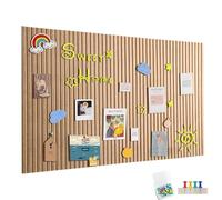90 x 60 cm Large Felt Notice Board, Self-Adhesive, Felt Board, Memo Boards with 30 Push Pins, Bulletin Board, Wall Decoration for Office, Kitchen, Photos Memos, Longan Yellow