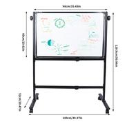 (90 x 60 cm) Portable Whiteboard Rolling Double Sided Free Standing Adjustable Home Office School Essential Supply On Wheels