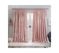 (90" x 90", Silver Grey) OHS Crushed Velvet Pencil Pleat Curtains Ready Made Pair Fully Lined Tape Top