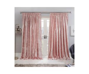 (90" x 90", Silver Grey) OHS Crushed Velvet Pencil Pleat Curtains Ready Made Pair Fully Lined Tape Top
