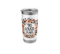 90 Years Loved 90th Birthday Funny 90 Year Old Women's Stainless Steel Insulated Tumbler