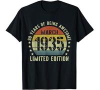 90 Years of Being Awesome 90th Birthday Gift Kids Womens Mens T Shirt Medium Black