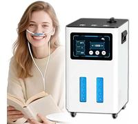 900-4200ml/Min Hydrogen Inhalation Therapy Machine, Hydrogen Water Generator, 99.99% High-Purity Browns Gas, with Touch to Display Large Screen, 0.5-6h Timer, Bottom Wheels(White,1200ml/min)