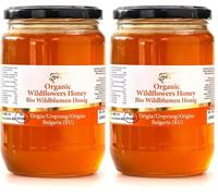 900 g Organic Wildflower Honey - Pure, Unheated, Single Source - Rich Taste & Natural Flavour - 100% Raw & Unprocessed - Premium Quality, Sustainably Harvested (900, Wildflowers) (Pack of 2)