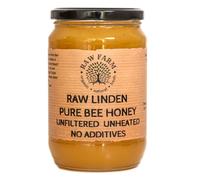 900 g Pure Raw Linden Honey - Unfiltered, Unheated, Unprocessed, Cold-Extracted - Rich in Enzymes & Pollen, Straight from RAW FARM Bee hives (900 g, Linden)