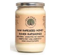 900 g Pure Raw Rapeseed Honey - Unfiltered, Unheated, Unprocessed, Cold-Extracted - Rich in Enzymes & Pollen, Straight from RAW FARM Bee hives (900, Rapeseed)