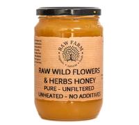 900 g Pure Raw Wildflowers and Herbs Honey - Unfiltered, Unheated, Unprocessed, Cold-Extracted - Rich in Enzymes & Pollen, Straight from the bee hive (900, Wildflowers - Thistle, Thyme, Coriander)
