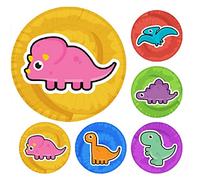 900 Mini Dinosaur 10mml Glossy Teacher Reward Stickers Spot Stickers Journal Stickers