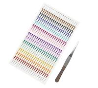 900 Pcs Colorful Self-Adhesive Rhinestones - 3mm, 4mm, 5mm Round Crystal Gems Sheet for DIY Crafts Decoration, Makeup & Jewelry