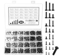 900 Pcs Laptop and Computer Screw Set - Black Phillips Round Head Compatible with PC SSD Electronic Repair - M1.4 M1.7 M2 M2.5 M3 Assortment