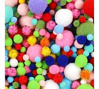 900 PCS Pom Poms, Multicolor Bulk Pom Poms Arts and Crafts, Soft and Fluffy Craft Pom Poms, Assorted Sizes Pompoms, for Arts and Craft Making Decorations