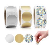 900 pcs Scratch Off Label Stickers, CNYMANY 1-inch Circular Self-Adhesive Peel and Stick DIY Labels for Games Party Gift Postcard Promotion - Gold, Silver, Metallic