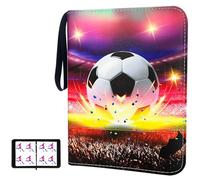 900 Pcs Soccer Card Binder 9 Pocket Card Collection Trading Card Binder 50 Pages Double Sided Card Holder Zipper 3 Ring Card Album Sports Soccer Card Sleeve Protector