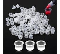 900 PCS Tattoo Ink Cups, Disposable Medium 13mm Tattoo Ink Pots, Clear Plastic Caps for Tattoo Ink and Pigment