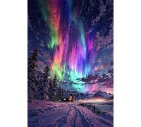 900 Piece Jigsaw Puzzles for Adults - Colorful Aurora - Eco Matte Anti-Glare Print, Precision Fit Interlocking Pieces with Letter Zone Backing 34.3x13.39 inch