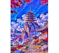 900 Piece Jigsaw Puzzles for Adults - Mountain Tower Scenery - Eco Matte Anti-Glare Print, Precision Fit Interlocking Pieces with Letter Zone Backing 34.3x13.39 inch