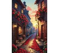 900 Piece Jigsaw Puzzles for Adults - Street Roses - Eco Matte Anti-Glare Print, Precision Fit Interlocking Pieces with Letter Zone Backing 34.3x13.39 inch