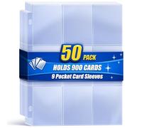 900 Pockets Baseball Sleeves - Double Side 9-Pocket Trading Card Binder Sleeves Page Protectors Sheet Fits 3 Ring Binder for Game, Sports, Coupons, Business Cards