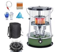 9000 BTU Kerosene Heaters for Indoor Use 2 in 1 Portable Emergency Heat for Power Outage for Camping, Garage, Home, and Emergency Use,militarygreen-height-increasing