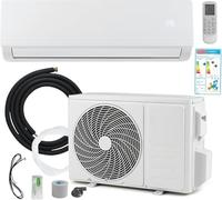 9000 Btu Wall Mounted Ac, 5-in-1 Split Air Conditioner With Heating, Cooling, Dehumidifying, Fan, Air Purifier Energy Efficient, Remote Control Heat Pump Unit