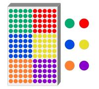 9000 Pieces - 12mm Coloured Dot Stickers, Sticky Dots Labels