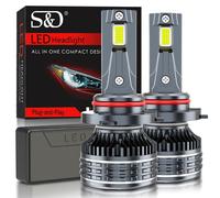 (9005 HB3) 2Pcs H1 H3 H4 H7 LED Canbus H8 H11 9005 HB3 9006 HB4 9012 Hir2 Turbo Led Headlight Bulb 160W 30000LM 6500K White Auto Lamp Double Copper Tube Headlamp