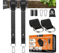 900kg Tree Swing Straps Swing Suspension Kit, Including D-rings And Carabiners, Suitable For Hammocks, Swings, Hanging Chairs, And Gymnastic Rings (Black 150cm)