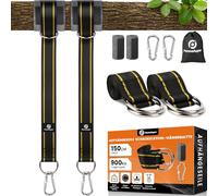 900kg Tree Swing Straps Swing Suspension Kit, Including D-rings And Carabiners, Suitable For Hammocks, Swings, Hanging Chairs, And Gymnastic Rings (Orange 150cm)