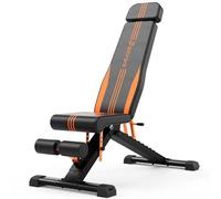 900LBS Foldable Weight Bench, Adjustable Bench Press for Incline Decline Flat Workout, Strength Training Bench with Extended Back Support for Home Gym, Full Body Exercise