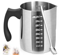 900ml Candle Wax Melting Pot with Scale & Stirring Spoon & Heat-Resistant Handle, Stainless Steel Chocolate Melt Pouring Pitcher, Dripless Spout Melter Bowl for Kitchen Soap Making, DIY Crafts