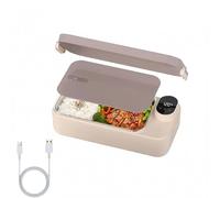 900ml Heated Lunch Box, 7200mAh Rechargeable Electric Lunch Box with Stainless Steel Container, Adjustable Temperature Display, Smart Heating Lunchbox Portable Food Warmer for Camping, Office, Travel