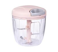 900ML Manual Food Chopper, Multi Function Meat Mincer and Vegetable Cutter with Stainless Steel Blades(AQ524-2C)
